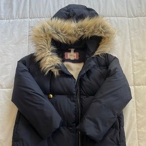 Crewcuts Kids Heavy Winter Jacket Navy Blue Soft Inside Hood